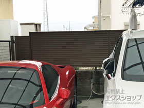 のフェンス・柵 ミエーネフェンス 目隠しルーバータイプ 自由柱施工 施工例