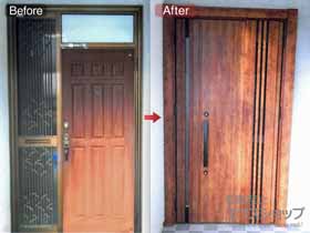 の玄関ドア リシェント玄関ドア3 断熱K4仕様 手動 親子仕様(ランマ無)R M83型 施工例