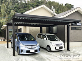 のカーポート レオンポートneo 2台用 角柱4本柱 積雪〜50cm対応 施工例