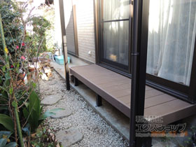 のウッドデッキ リウッドデッキ 200＋独立式　リウッド　ステップ2型 施工例