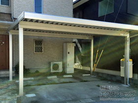 のカーポート レオンポートneo 2台用 角柱4本柱 積雪〜50cm対応 施工例