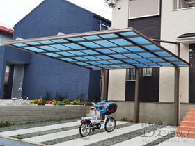 のカーポート ダブルフェース 積雪〜20cm対応/背面支持タイプ/3本柱 施工例