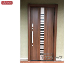 の玄関ドア リシェント玄関ドア3 断熱K4仕様 手動 片開き仕様(ランマ無)R G82型 ※カザスプラス仕様 施工例