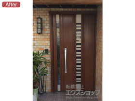 の玄関ドア リシェント玄関ドア3 断熱K4仕様 手動 親子仕様(ランマ無)R G82型 幅=1,200mm 施工例