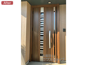 の玄関ドア リシェント玄関ドア3 断熱K4仕様 親子仕様(ランマ無)L G82型 施工例