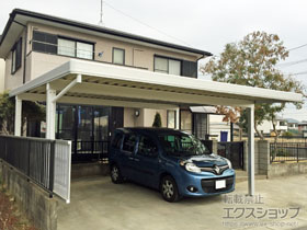 のカーポート テリオスポートIII 900 2台用 角柱4本仕様 積雪〜30cm対応 施工例