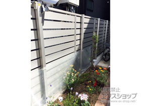 のフェンス・柵 シンプレオフェンスSY1型 横スリット 自由柱施工 施工例