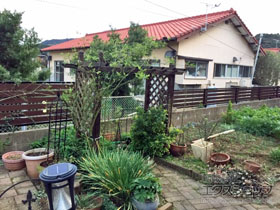 のフェンス・柵 モクアルフェンス 横板タイプ 自由柱施工 施工例