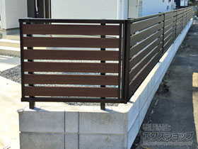 のフェンス・柵 モクアルフェンス 横板タイプ 自由柱施工 施工例