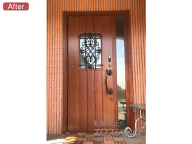 の玄関ドア リシェント玄関ドア3 断熱K4仕様 片袖仕様(ランマ無)L D41型 ※タッチキー(キー付リモコン)仕様 施工例