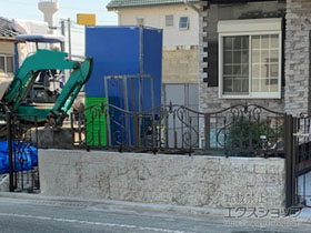 の門扉 アプローチルナ EL型 親子開き 吊元門柱使用 ※子扉のみ（2セット） 施工例