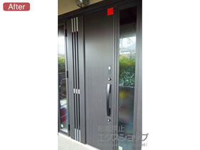 の玄関ドア リシェント玄関ドア3 断熱K2仕様 両袖仕様(ランマ無)L M83型 ※カザスプラス仕様 施工例