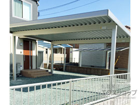 のカーポート レオンポートneo 角柱柱2台用 積雪〜50cm対応 施工例