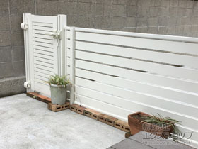 の門扉 シンプレオ門扉3型 横太格子 片開き 門柱使用 施工例