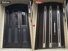 の玄関ドア リシェント玄関ドア3 断熱K4仕様 手動 親子仕様(ランマ無)L M24型 施工例
