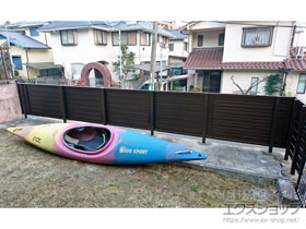 のフェンス・柵 ミエーネフェンス 目隠しルーバータイプ 自由柱施工 施工例