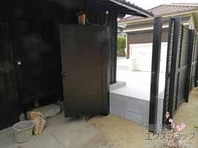 門扉 シンプレオ門扉5型 横目隠し 片開き 高尺タイプ 門柱使用 施工例