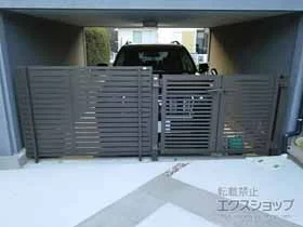 LIXIL(リクシル)のフェンス・柵・塀 プレスタフェンス 7Y型 横スリット フリーポールタイプ 施工例