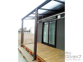 のテラス屋根 プレシオステラス F型 テラスタイプ 連棟 積雪〜20cm対応 施工例