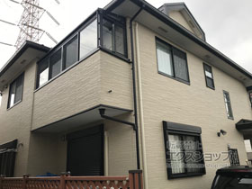 のテラス囲い・サンルーム サニージュF型 造り付け納まり 積雪20cm対応 施工例