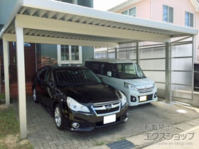 のカーポート ジーポートneo Aタイプ 2台用 角柱4本柱 積雪〜100cm対応 施工例