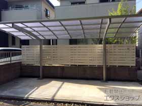 のフェンス・柵 マイティユニットフェンス 横貼り8段 隙間15ｍｍ 施工例