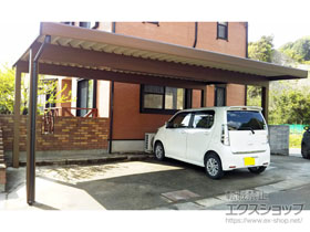 のカーポート ジーポートneo  2台用 角柱4本仕様 積雪〜100cm対応 施工例