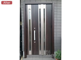 の玄関ドア リシェント 玄関ドア3 断熱K4仕様 手動 親子仕様(ランマ無)R G77型 施工例