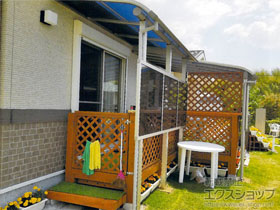 のテラス屋根 ヴェクターテラス R型 テラスタイプ 単体 積雪〜20cm対応＋前面パネル 施工例