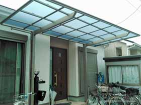 のカーポート フーゴF (フラットスタイル) 積雪〜20cm対応 *正面台形納まり 施工例