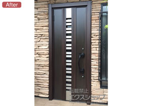 玄関ドア リシェント 玄関ドア3 断熱K4仕様 手動 片開き仕様(ランマ無)L G82型 施工例