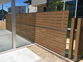 のフェンス・柵 ジオーナフェンス YS型 マテリアルカラー アルミ多段柱?（パネル1段） 施工例