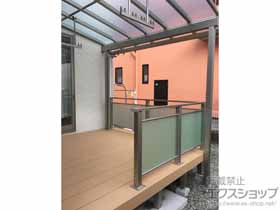 のウッドデッキ リウッドデッキ 200＋ルシアスデッキフェンスＢ04型 ポリカパネルタイプ 施工例