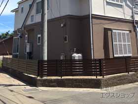 のフェンス・柵 モクアルフェンス 横板タイプ 自由柱施工 施工例