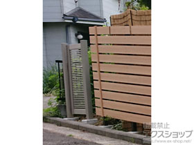 の門扉 シンプレオ門扉1型 横格子 片開き 門柱使用 施工例