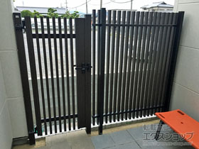 のフェンス・柵 プログコートフェンスF1型 マテリアルカラー フリーポールタイプ 施工例