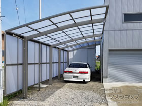 のカーポート ネスカR (ラウンドスタイル) 縦連棟 積雪〜20cm対応 施工例