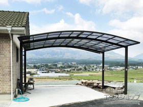 のカーポート ＜東側＞ネスカR (ラウンドスタイル)  ワイド 積雪〜20cm対応 施工例