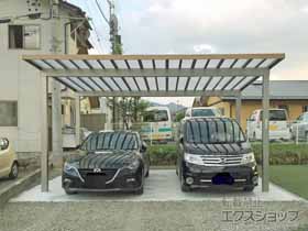 のカーポート ソルディーポート 1500 2台用 マテリアルカラー 積雪〜50cm対応 施工例