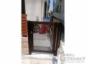 門扉 シンプレオ門扉2型 縦格子 片開き 門柱使用 施工例