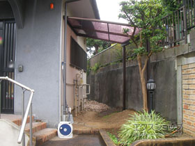 のテラス屋根 ヴェクターテラス F型 テラスタイプ 単体 積雪〜20cm対応*前面台形納まり 施工例