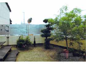 のフェンス・柵 シンプレオフェンスSY1型 横スリット 自由柱施工 施工例