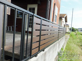 のフェンス・柵 モクアルフェンス 横板タイプ 自由柱施工 施工例