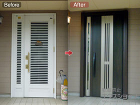 の玄関ドア リシェント玄関ドア3 断熱K4仕様 親子仕様(ランマ無)R M84型 ※タッチキー(キー付リモコン)仕様 施工例