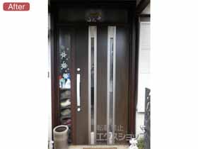 の玄関ドア リシェント 玄関ドア3 断熱K4仕様 手動 片袖仕様(ランマ付)R M24型 施工例