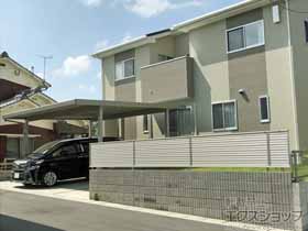 のフェンス・柵 ミエーネフェンス 目隠しルーバータイプ 自由柱タイプ 施工例