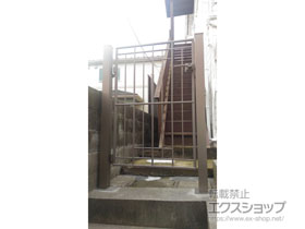 の門扉 キャスタイル3型 片開き 門柱タイプ 施工例