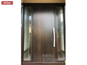 の玄関ドア リシェント玄関ドア3 断熱K2仕様 両袖仕様(ランマ無)L M17型 ※タッチキー(キー付リモコン)仕様 施工例
