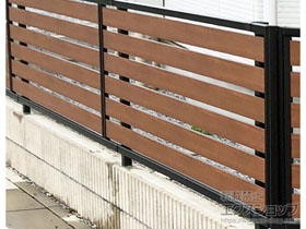 のフェンス・柵 モクアルフェンス 横板タイプ 自由柱施工 施工例