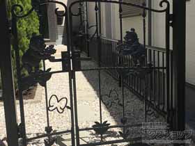 のフェンス・柵 ミエッタフェンス 防犯たて格子タイプ 自由柱施工 施工例